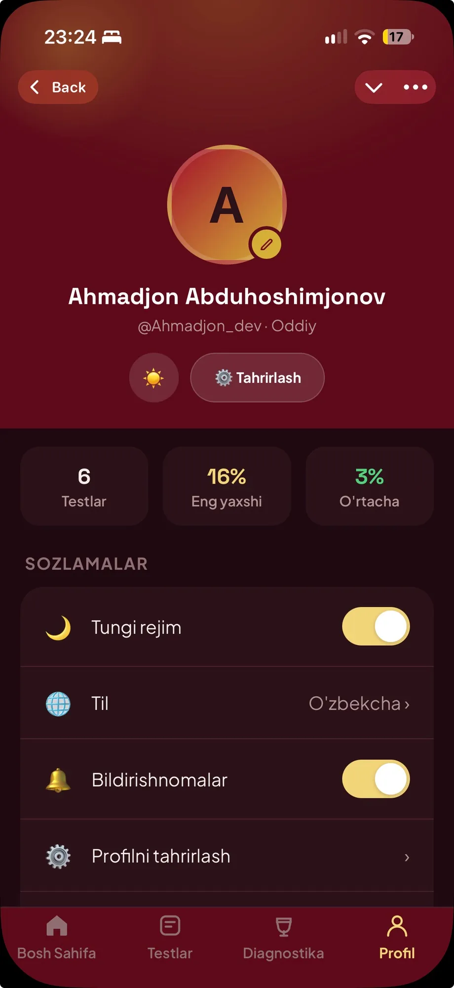 Telegram testing platform screenshot 4